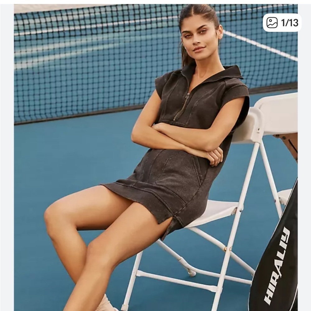 Daily Practice Anthropologie Meru Zip Front Mini Dress Dark Brown XS